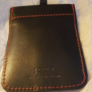 J Crew Key & ID Holder - Black Leather NWT